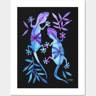 gecko indigo Posters and Art